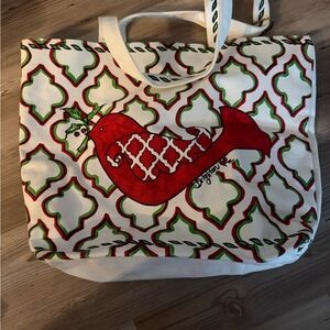 Brighton Red and Green Patterned Tote